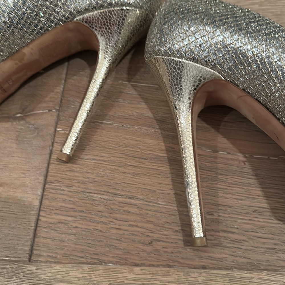 Euc Jimmy Choo Sparkly Platform Peep Toe Heals - image 5